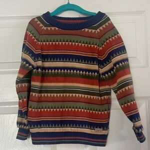 Souris Mini- Multicolor Patterned Knit Sweatshirt - 5T 110 cm